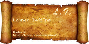 Lohner Ivána névjegykártya